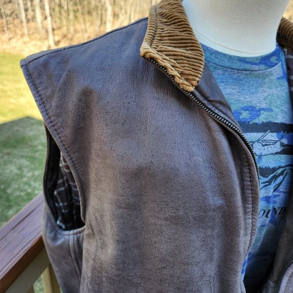 Wilsons M Julian Suede Leather Brown Vest Full Zip Vintage Men Extra Large Korea - Picture 2 of 10